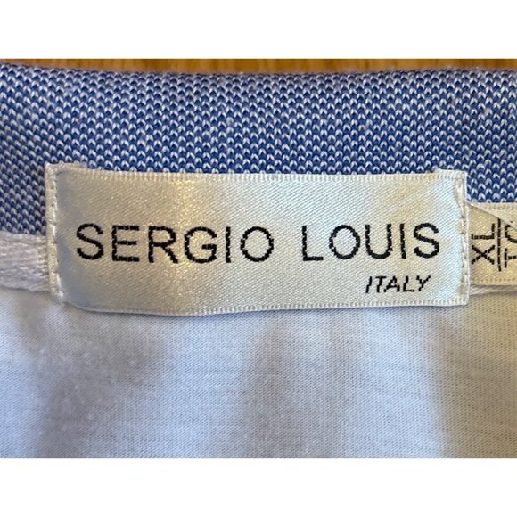 Sergio Louis Italy Mens Striped Polo Shirt Short Sleeve Blue Yellow Gradient Poc - Picture 3 of 7